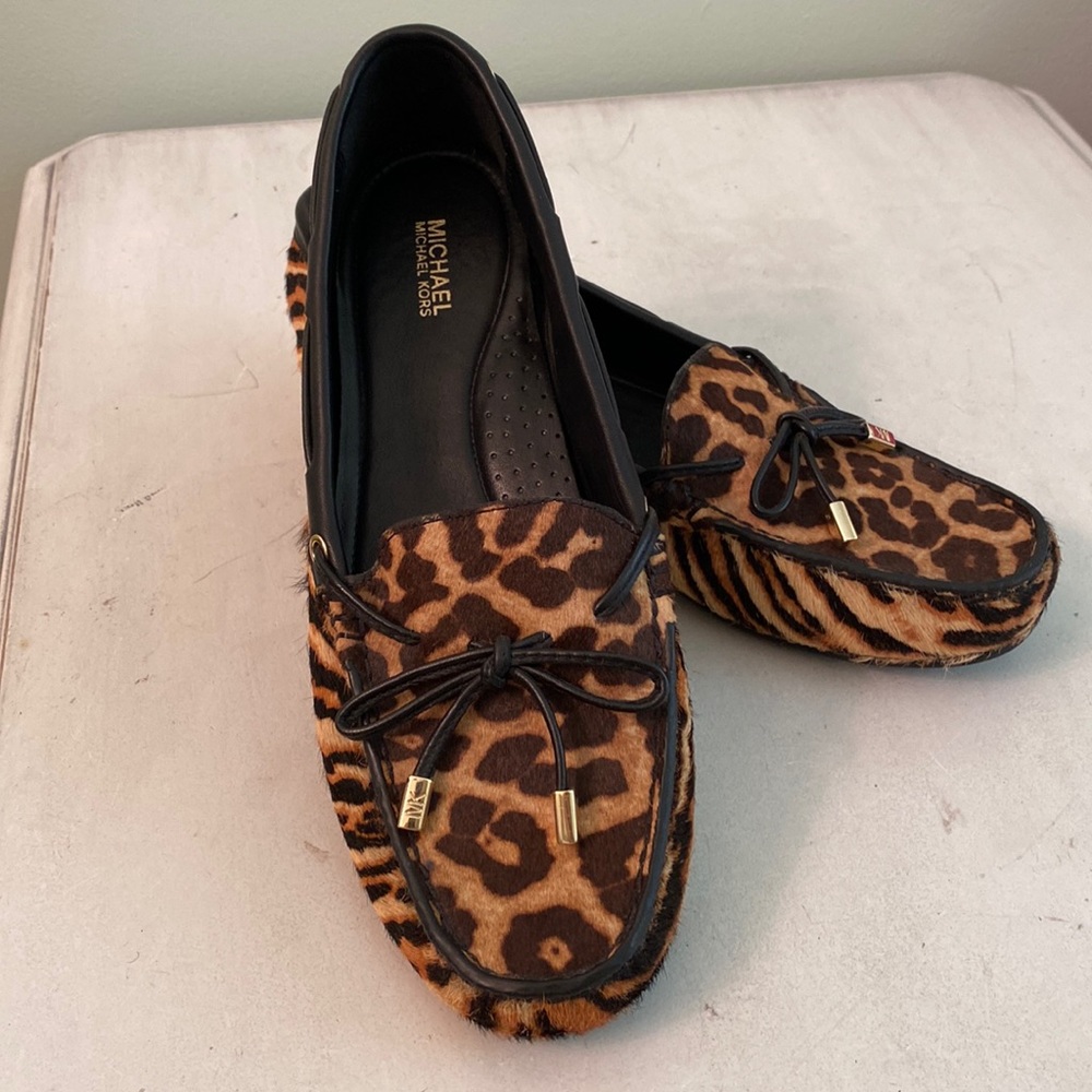 Michael Michael Kors animal print Haircalf flats